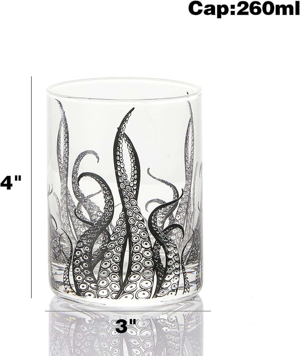 Octopus Tentacle Glassware- Set of 2, 9 Oz.