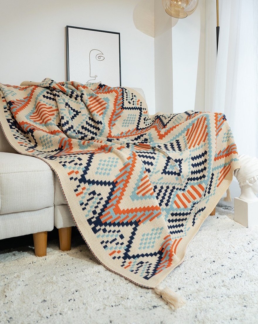 Oversize Cozy Boho Chic Throw Blanket