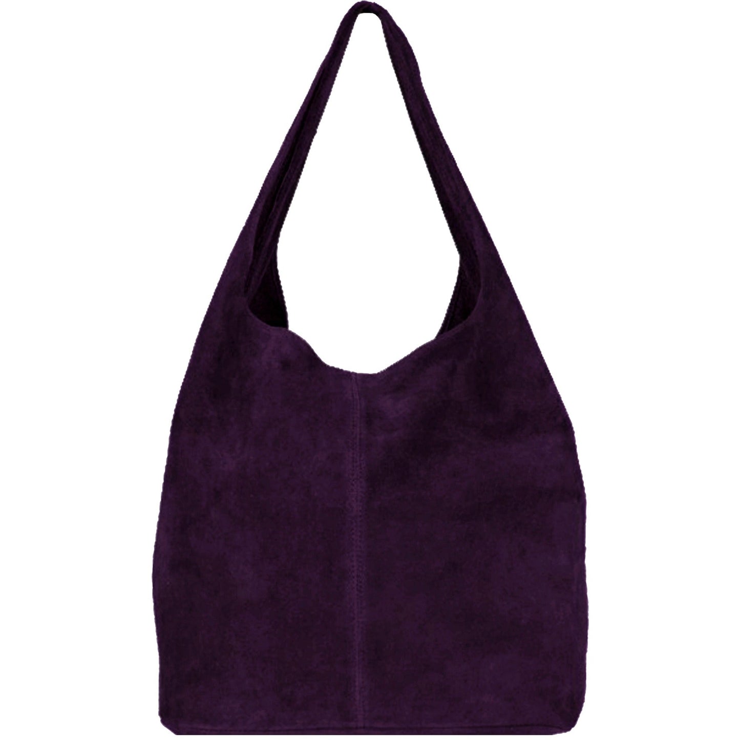 Suede Leather Hobo Boho Shoulder Bag Purple