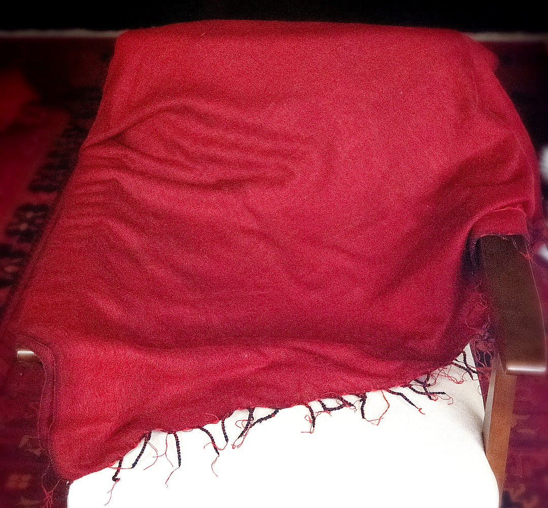 Handloomed Soft, Warm Yak Wool Throw Blanket or Wrap - Red