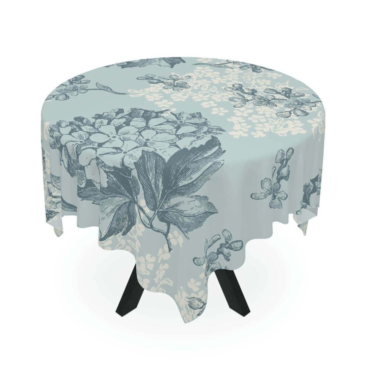 Square Tablecloth - Light Blue floral