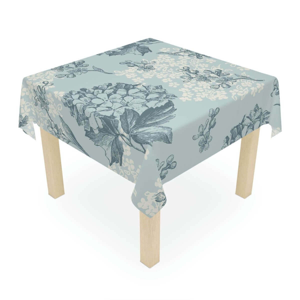 Square Tablecloth - Light Blue floral