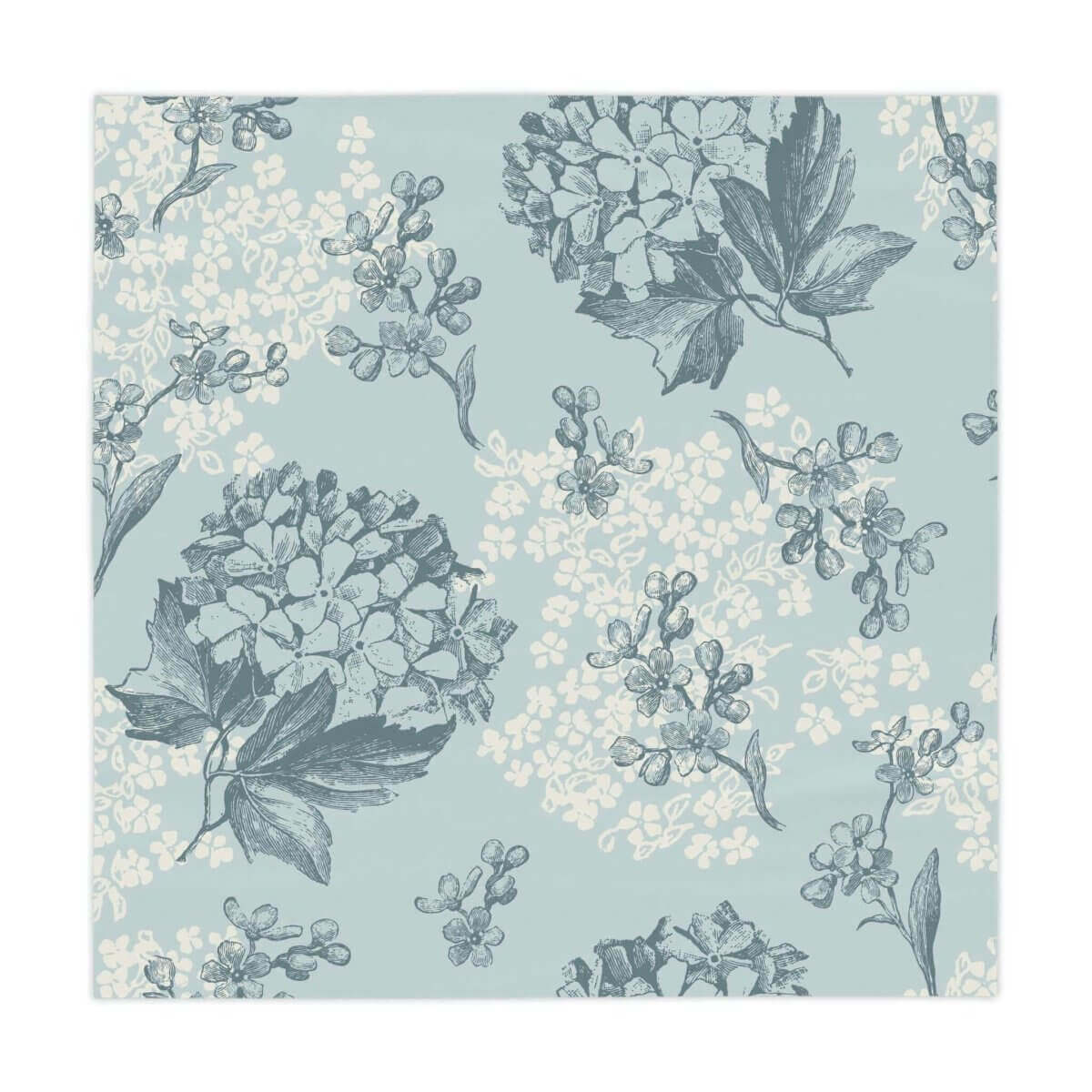 Square Tablecloth - Light Blue floral